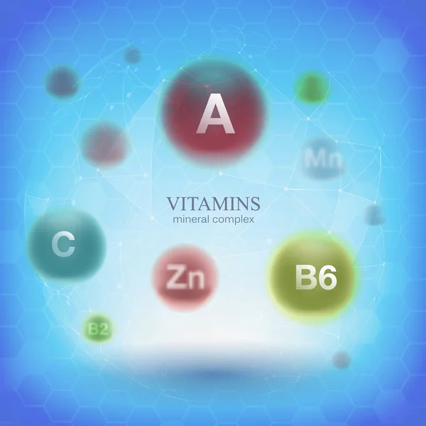Vitaminas médicas y antecedentes celulares — Vector de stock