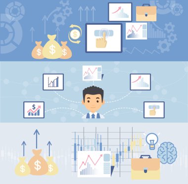 renkli iş afiş kümesi