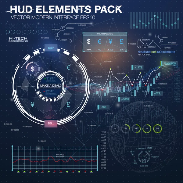 L'espace extérieur. éléments infographiques, interface utilisateur futuriste — Image vectorielle