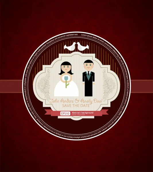 Carte d'invitation de mariage — Image vectorielle