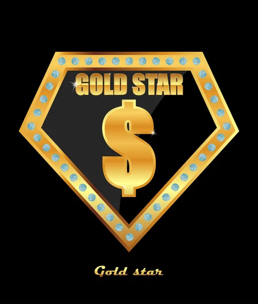 Zlatý znak dolaru — Stockový vektor