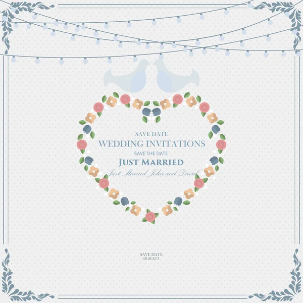 Carte d'invitation de mariage — Image vectorielle