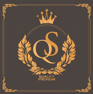 Basit ve zarif çiçek monogram