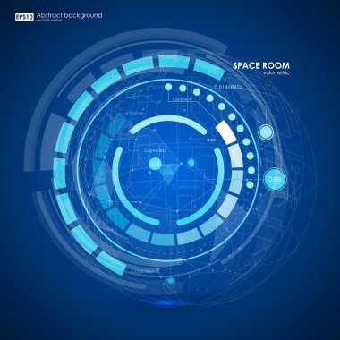 Soyut fütüristik mavi sanal arabirim