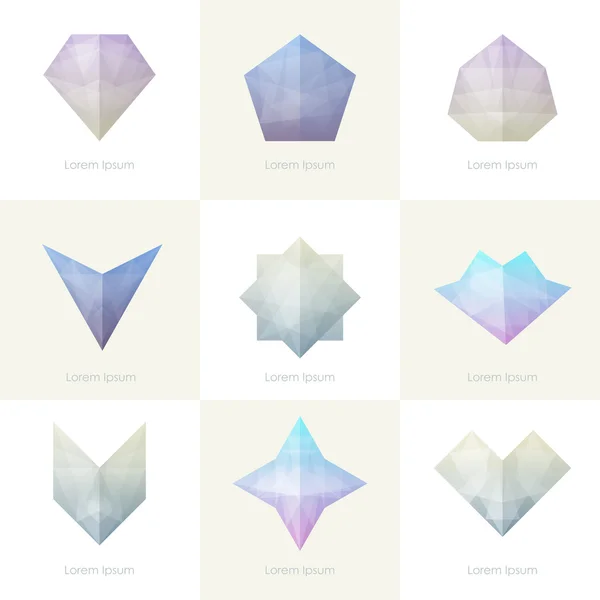Set voor trendy crystal gems — Stockvector