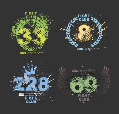 Grunge gangster lucky number prints