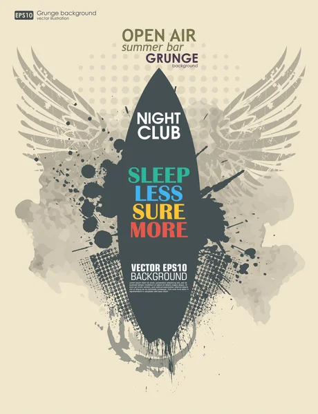 Cartel grunge abstracto para fiesta al aire libre — Archivo Imágenes Vectoriales