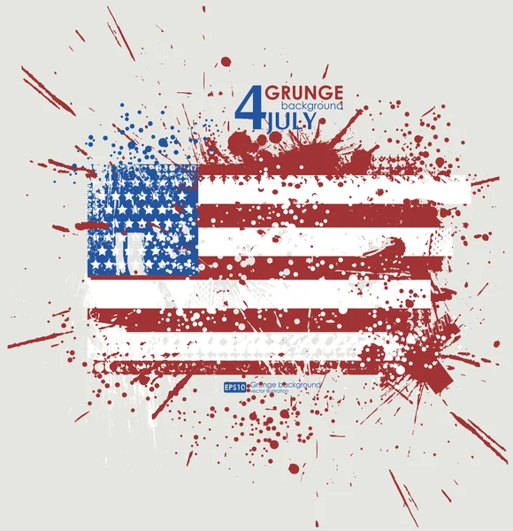 Fourth July with American flag — Stock Vector