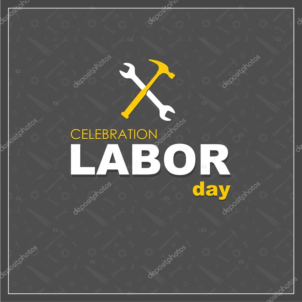 Labor Day logo against gray background. Creative artwork