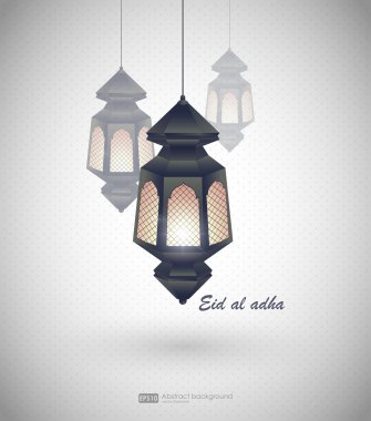 Greeting card on muslim religious holiday clipart