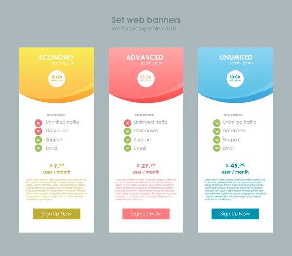 Conjunto de banners de descuento — Vector de stock