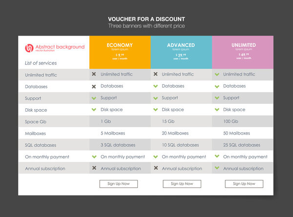 vouchers for discount banners