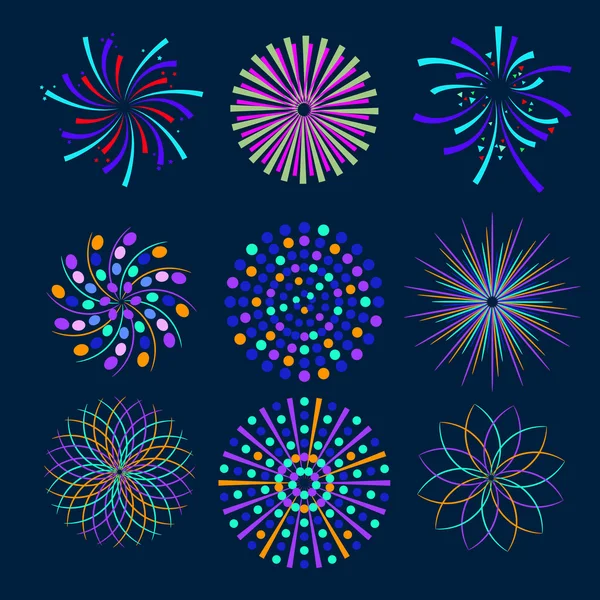 Festlig fireworks set — Stock vektor