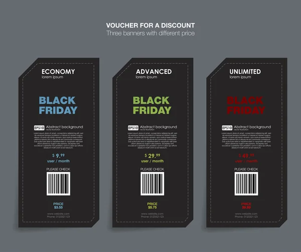 Viernes Negro colección venta banners — Vector de stock