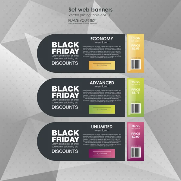 Black Friday collection sale banners — Stock Vector