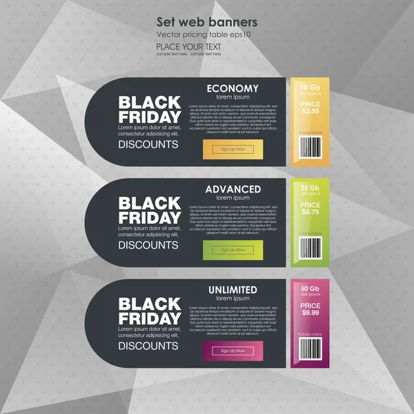 Black Friday banners venda coleção — Vetor de Stock