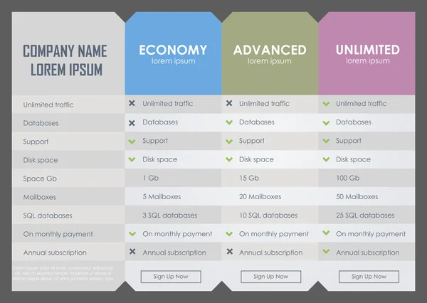 Interface voor de site — Stockvector