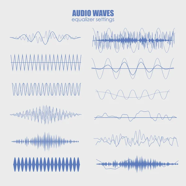 Audio Equalizer Technologie Set — Stockvektor