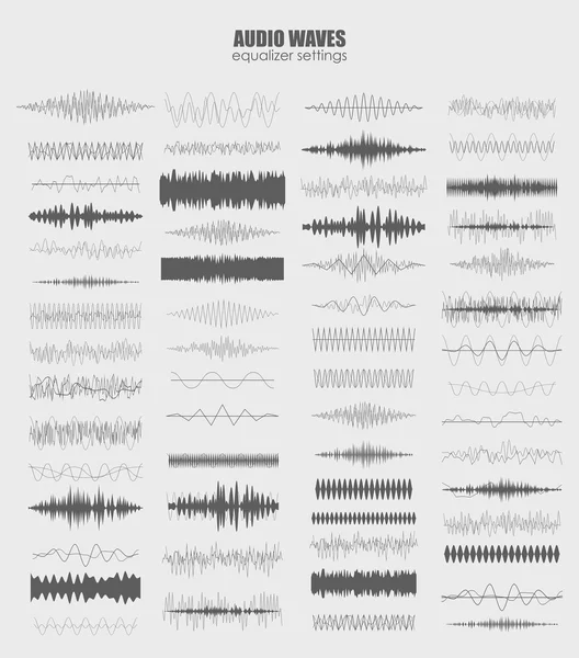 Conjunto de tecnología de ecualizador de audio — Archivo Imágenes Vectoriales