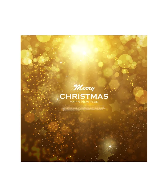 魔法の金の星とクリスマスの背景 — ストックベクタ