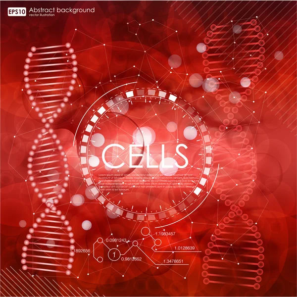 Science background with cells HUD — Stock Vector