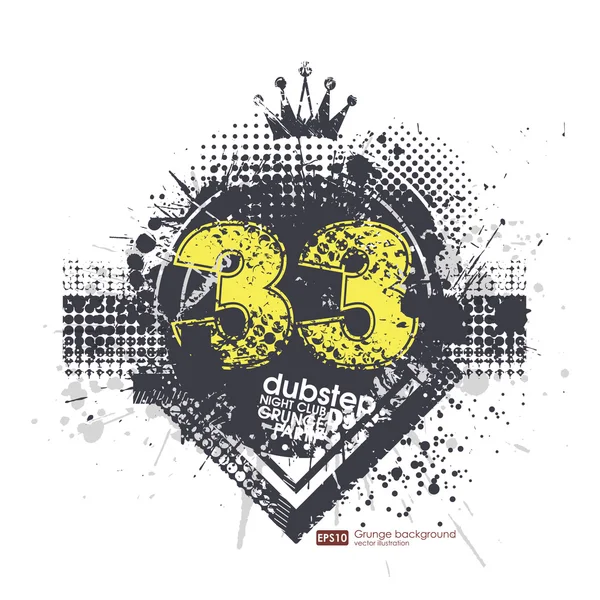 Grunge Dub Step banner — Stock Vector
