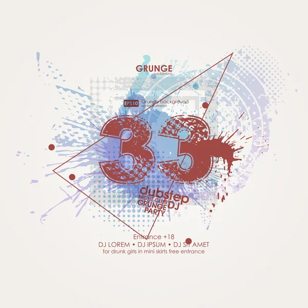 Grunge Dub Step banner — 图库矢量图片