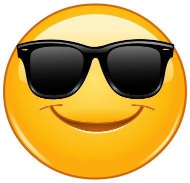 Smiling emoticon with sunglasses clipart