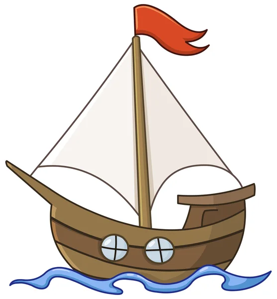 Vector veleiro desenhos animados — Vetor de Stock