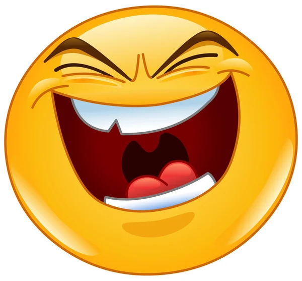 Kwaad lachen emoticon — Stockvector