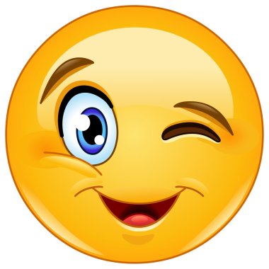 Winking face emoticon clipart