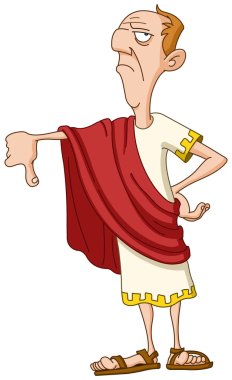 Roman emperor with thumb down clipart