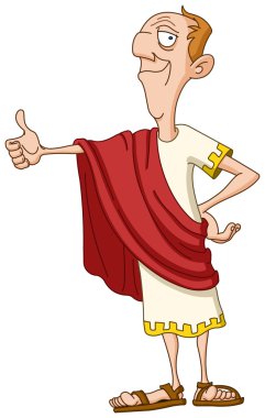 Roman emperor with thumb up clipart