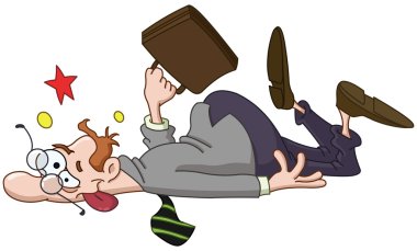 Vector collapsed businessman clipart