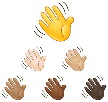 Waving hand sign emoji clipart