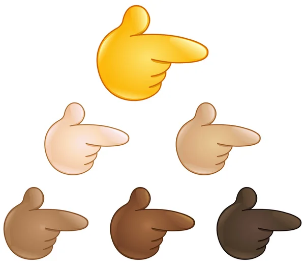 Rätt pekar backhand index emoji — Stock vektor