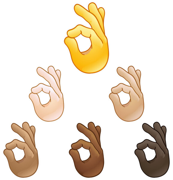 Хорошо, эмодзи для жестов рук
