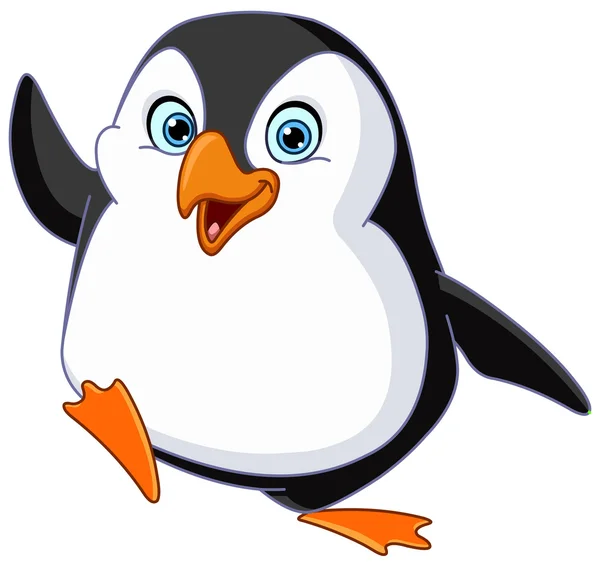 Pinguim-vetor acenando —  Vetores de Stock