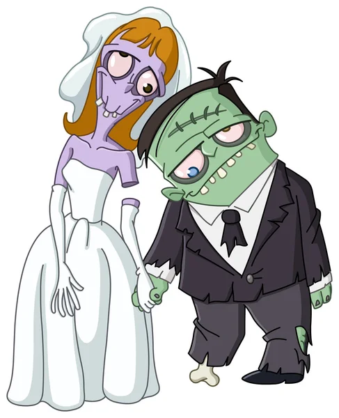 Matrimonio zombie vettoriale — Vettoriale Stock