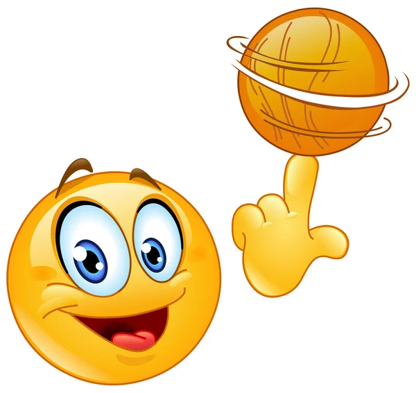 Emoticono de bola giratoria — Vector de stock