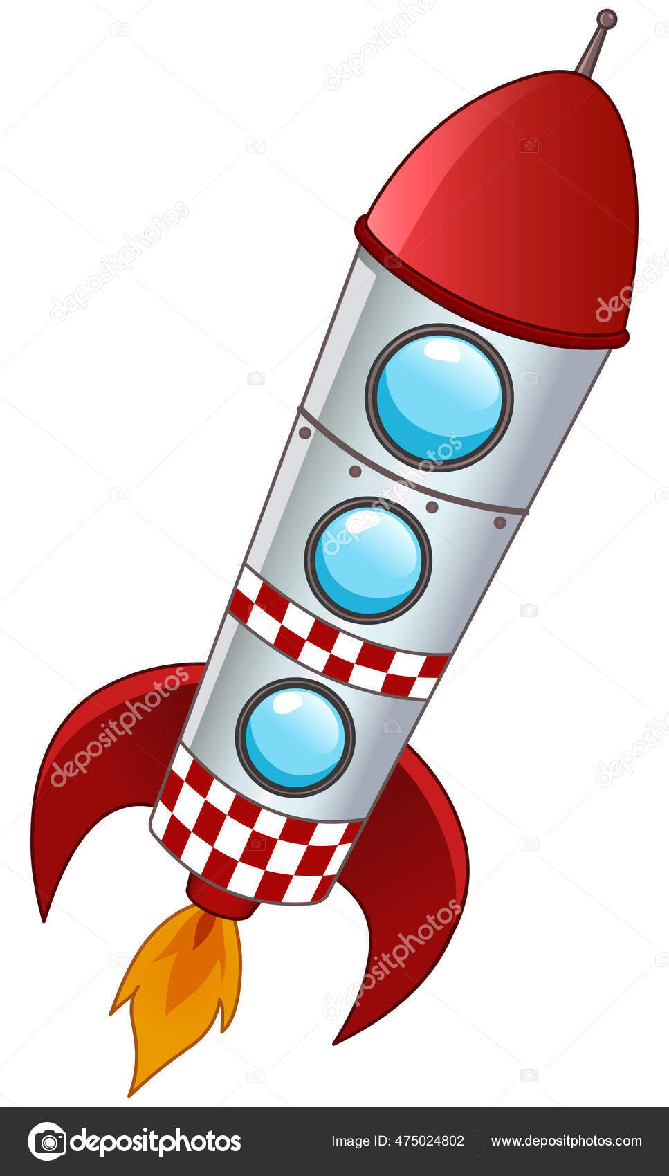 Cartoon Rocket Ship Blast Off