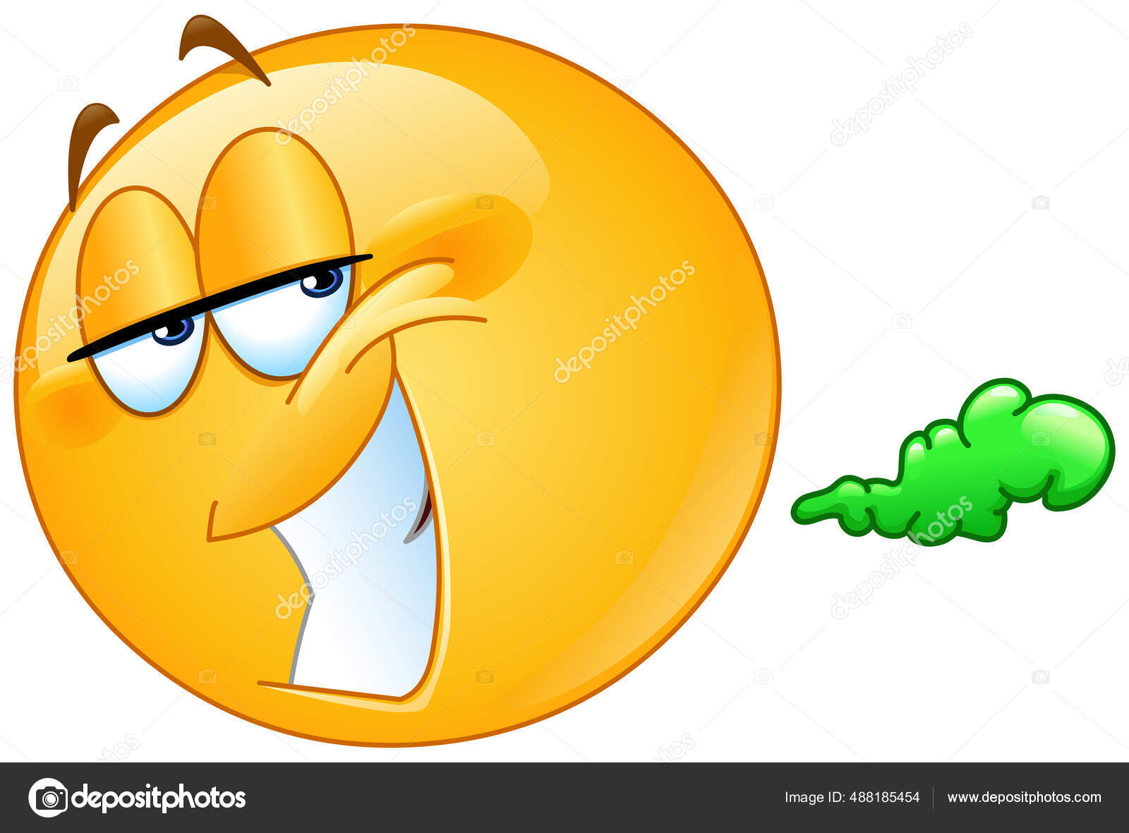 Clipart Cartoon of a Contempt Emoji Emoticon Face (Download Now) 