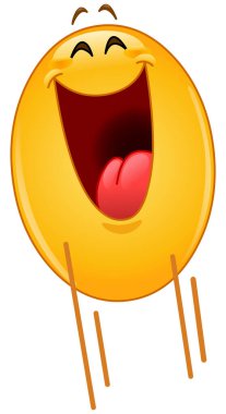 Havaya zıplayan mutlu emoji ifadeleri