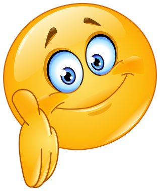 Emoticon giving hand clipart