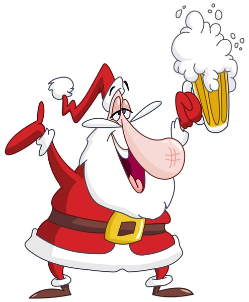 喝醉了的圣诞老人 — 图库矢量图片