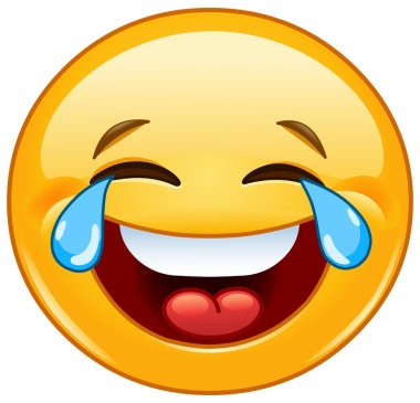 Emoticon with tears of joy clipart