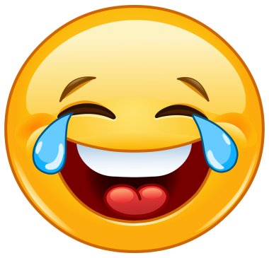 Emoticon with tears of joy clipart