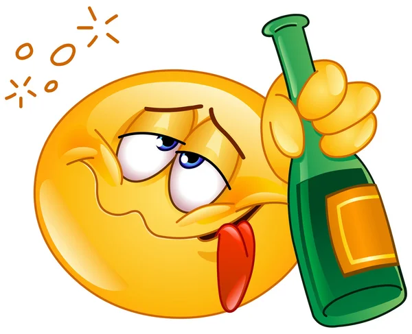 Drunk emoticon — Stock Vector