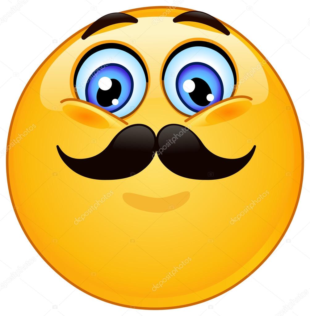 Emoticon with mustache