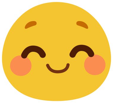 Sevimli kızaran emoji ifadesi.